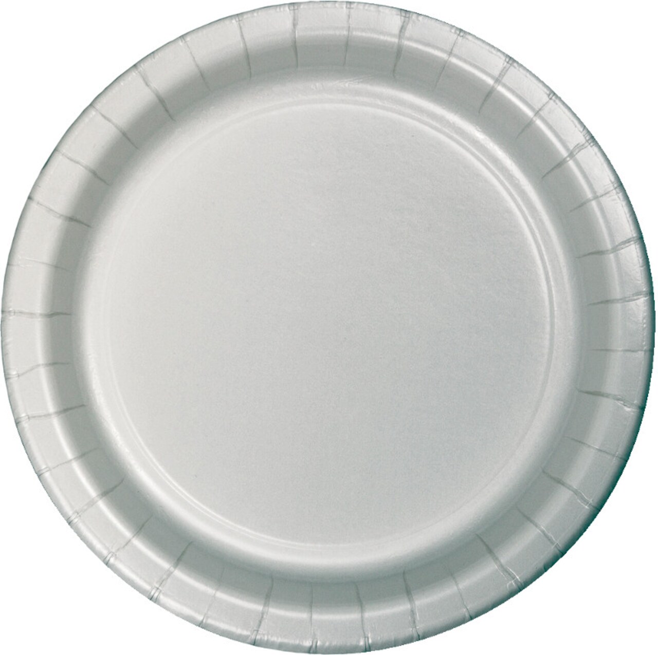 Party Central Disposable Round Luncheon Party Paper Plates - 7" - Shimmering Silver - Club Pack of 240